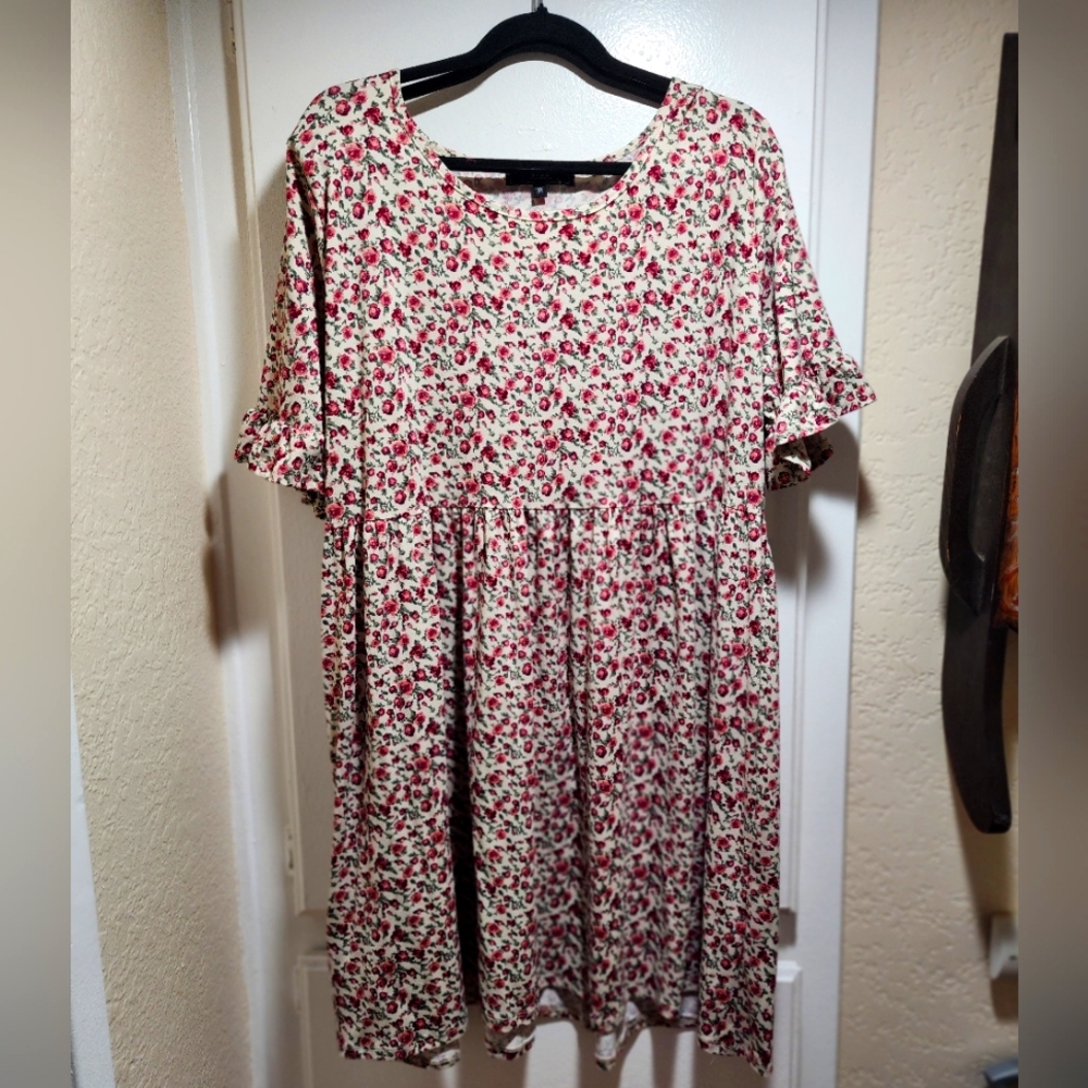 Vibe Floral Rose 90s Knit Dress Mini Cottage Core 3X